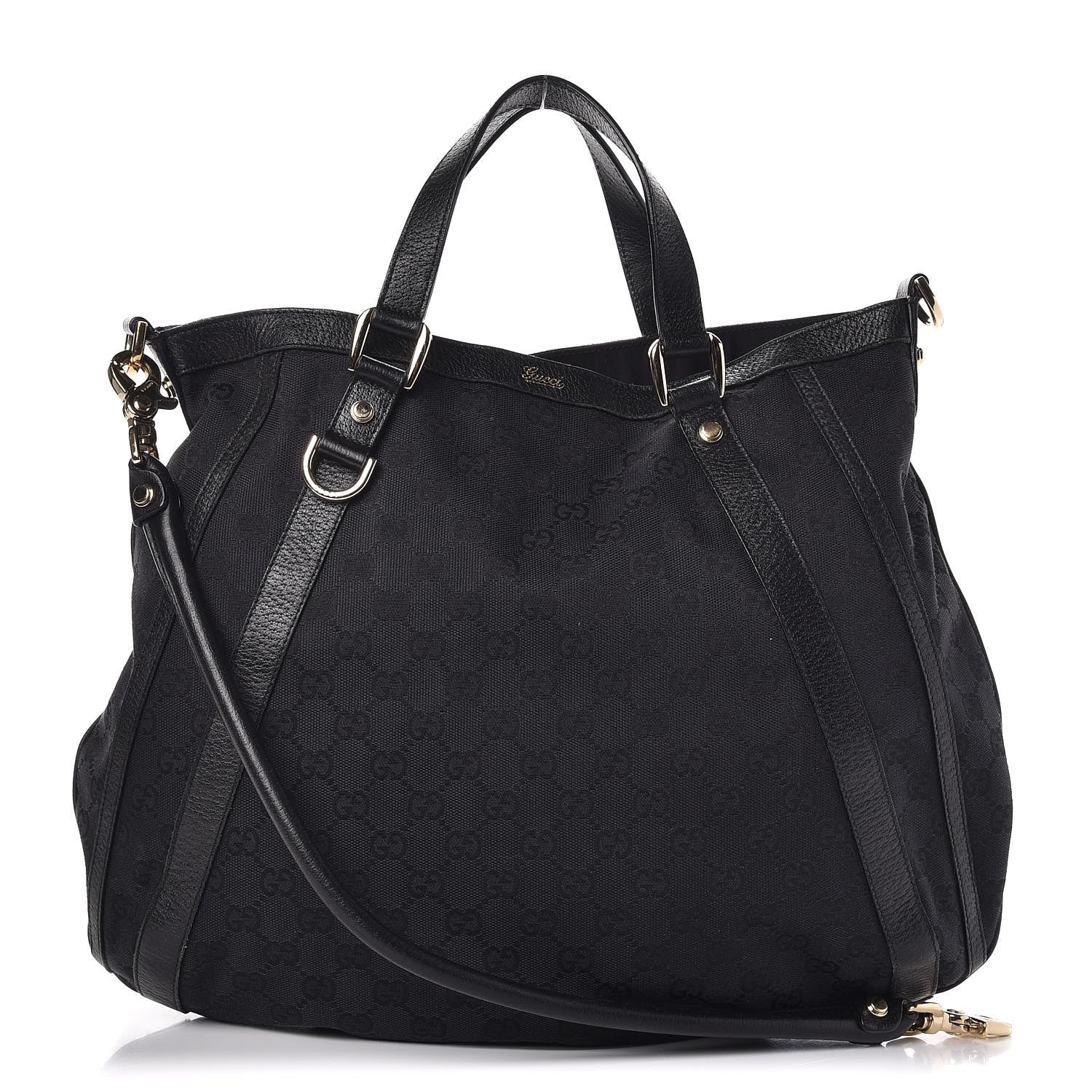 Gucci Monogram Medium Abbey Convertible Tote Black 1 of 9