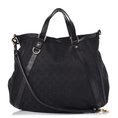 Gucci Monogram Medium Abbey Convertible Tote Black 1 of 9