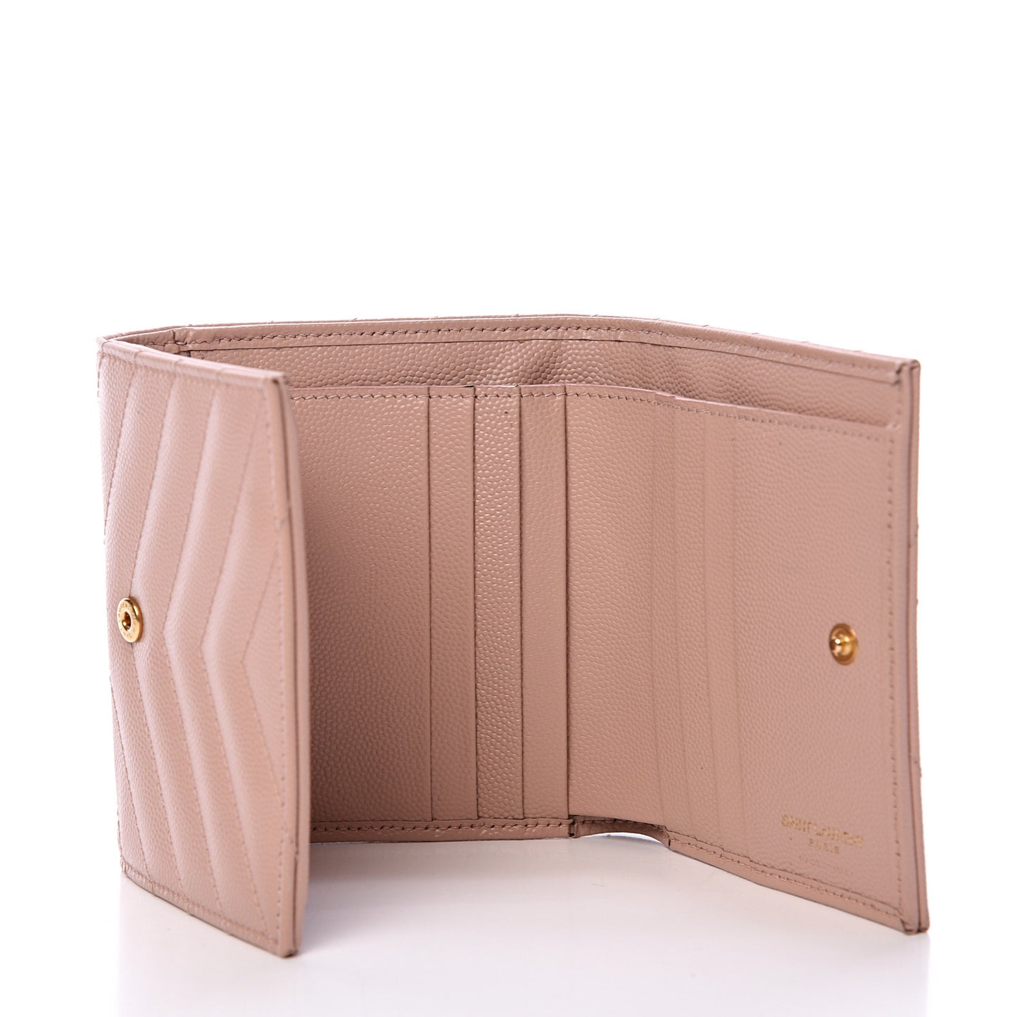Grain De Poudre Matelasse Chevron Monogram Compact Wallet Pink