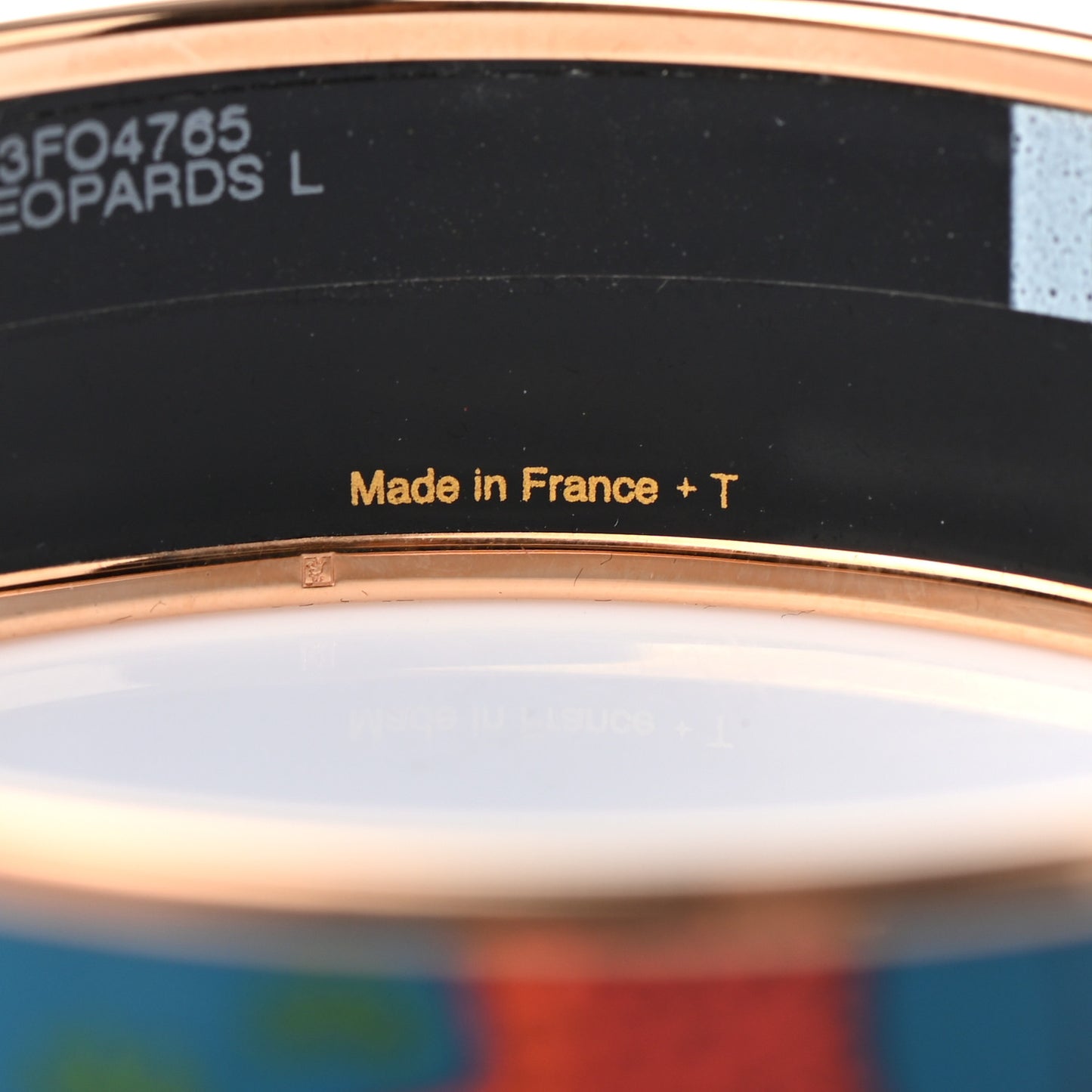 Enamel Printed Wide Les Leopards Bracelet 65 Folk