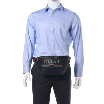Gucci Grained Calfskin Logo Belt Bag Black 2 of 11