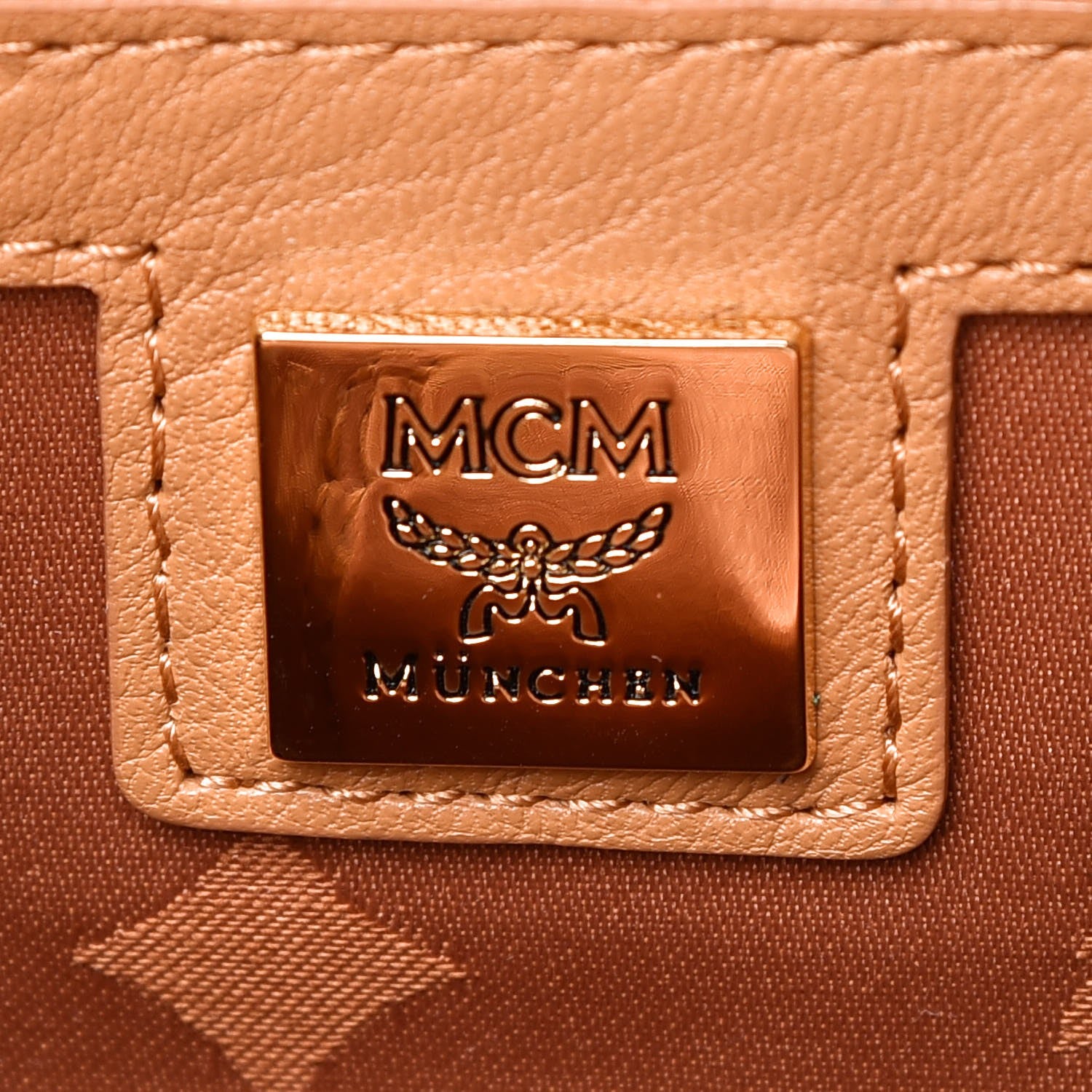 MCM Visetos Medium Sprinkle Stud Stark Backpack Cognac 7 of 8