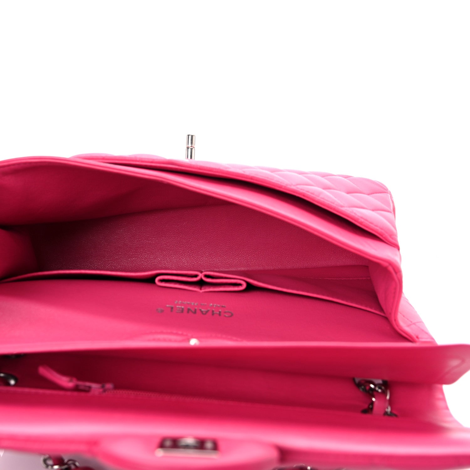 Chanel Lambskin Quilted Medium Double Flap Dark Pink 5 of 15