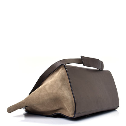 Celine Drummed Calfskin Suede Medium Trapeze Taupe 3 of 4