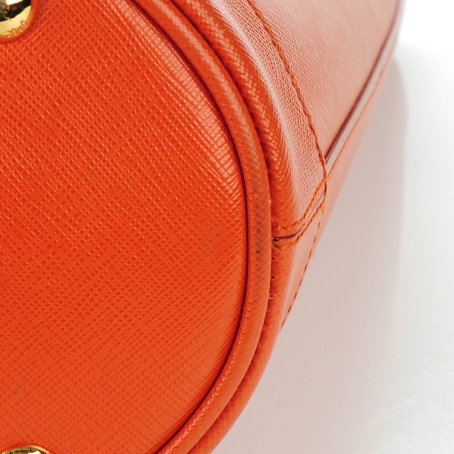 Prada Saffiano Lux Bucket Tote Papaya 8 of 8