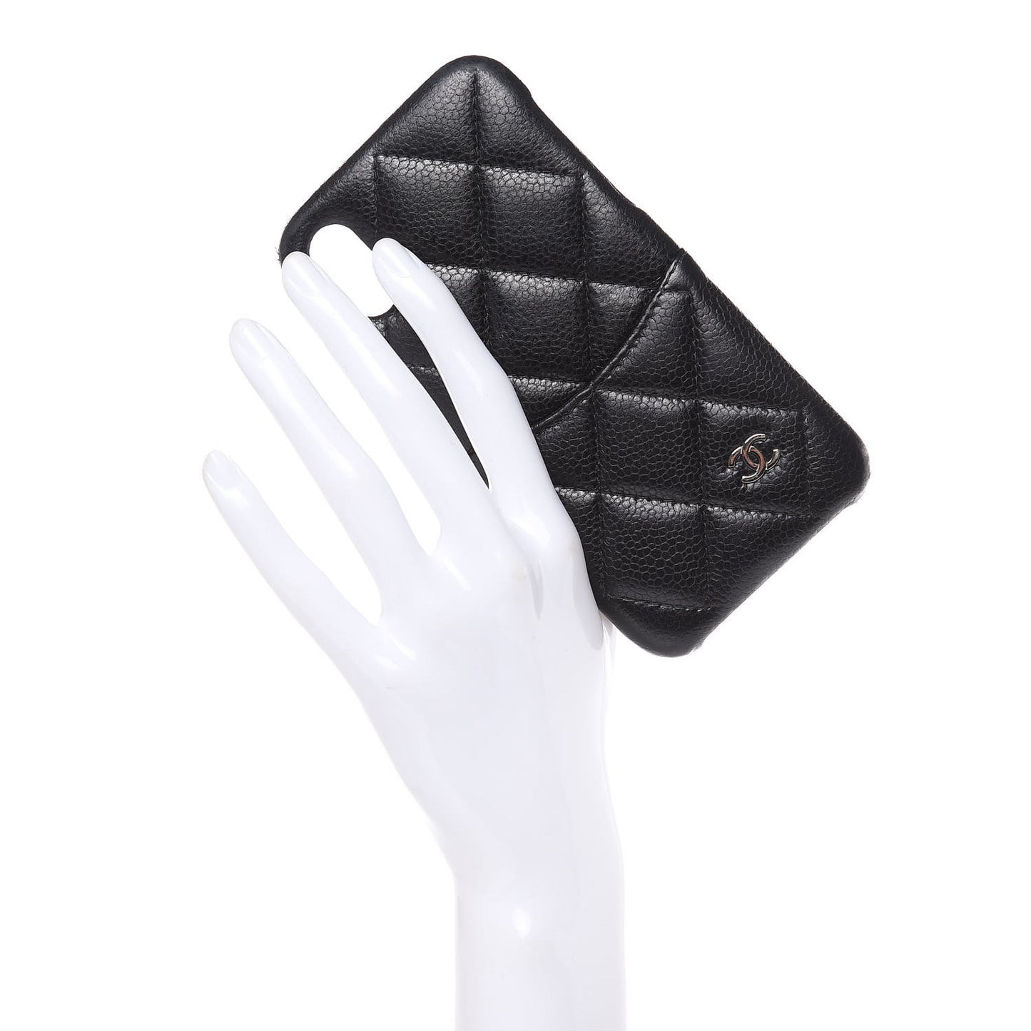 Caviar Quilted iPhone X Coco Tech Case Black