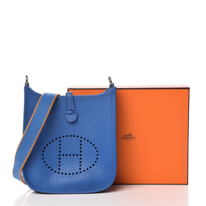 Hermes Taurillon Clemence Amazone Evelyne TPM Bleu Zellige 13 of 13