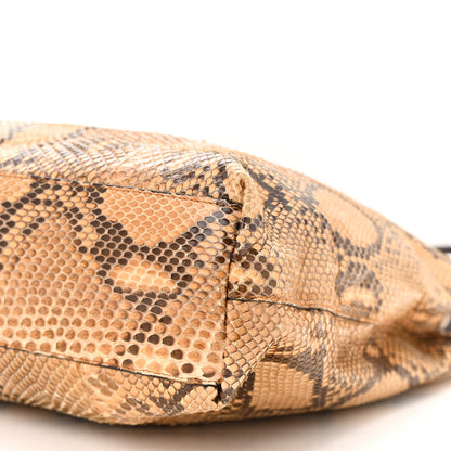 Prada Snakeskin Triangle Shoulder Bag Beige 10 of 10