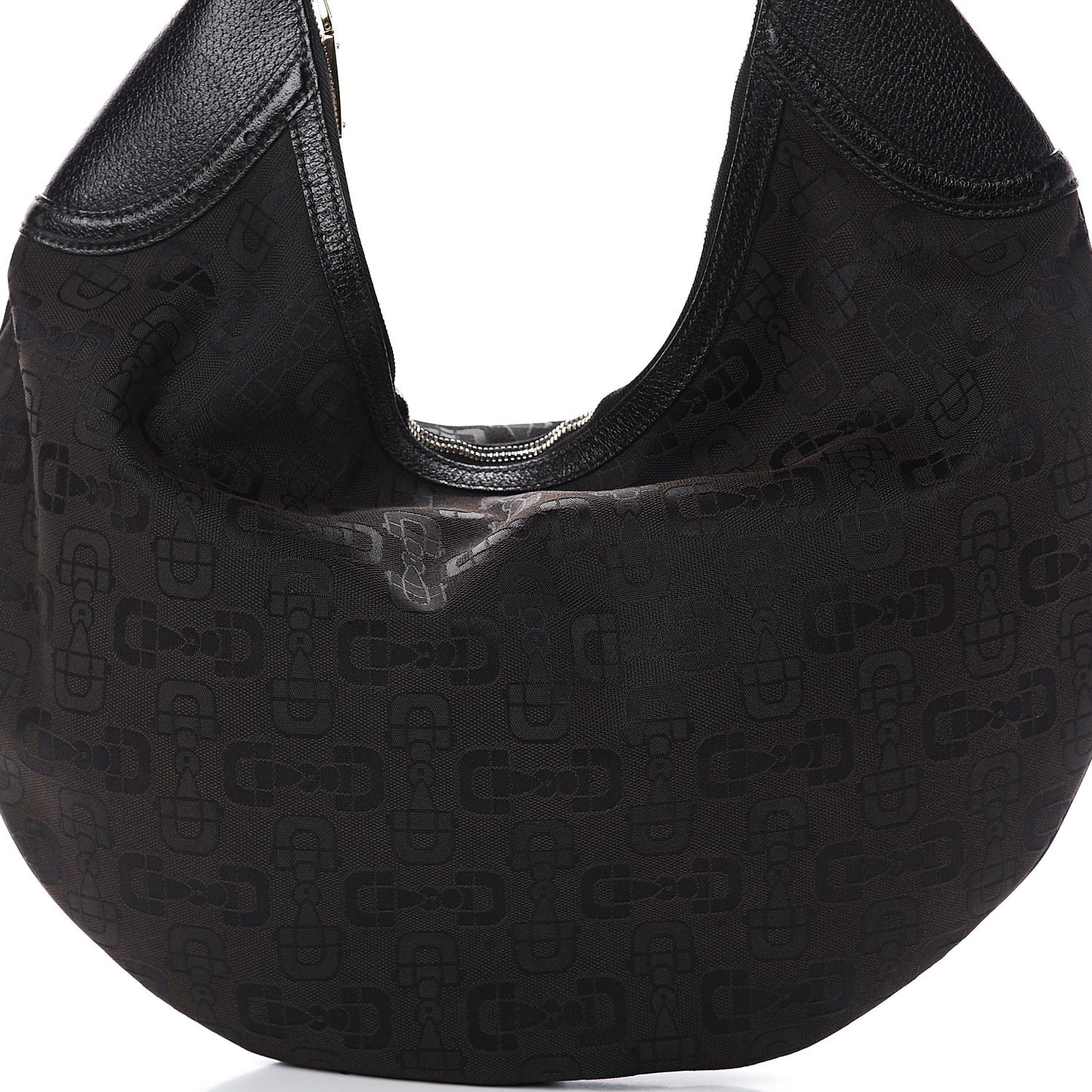 Canvas Horsebit Glam Hobo Dark Brown