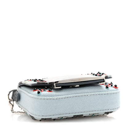 Fendi Canvas Beaded Nano Baguette Charm Blue Multicolor 3 of 9