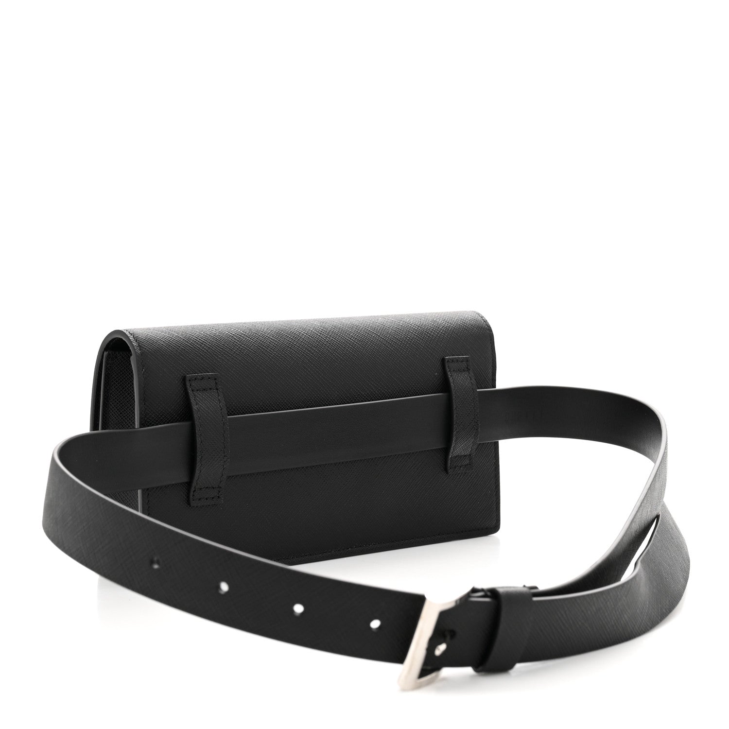 Prada Saffiano Pocket Belt Bag Black 2 of 8