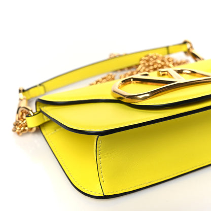 Valentino Garavani Calfskin Vlogo Small Loco Shoulder Bag Shocking Yellow 7 of 8
