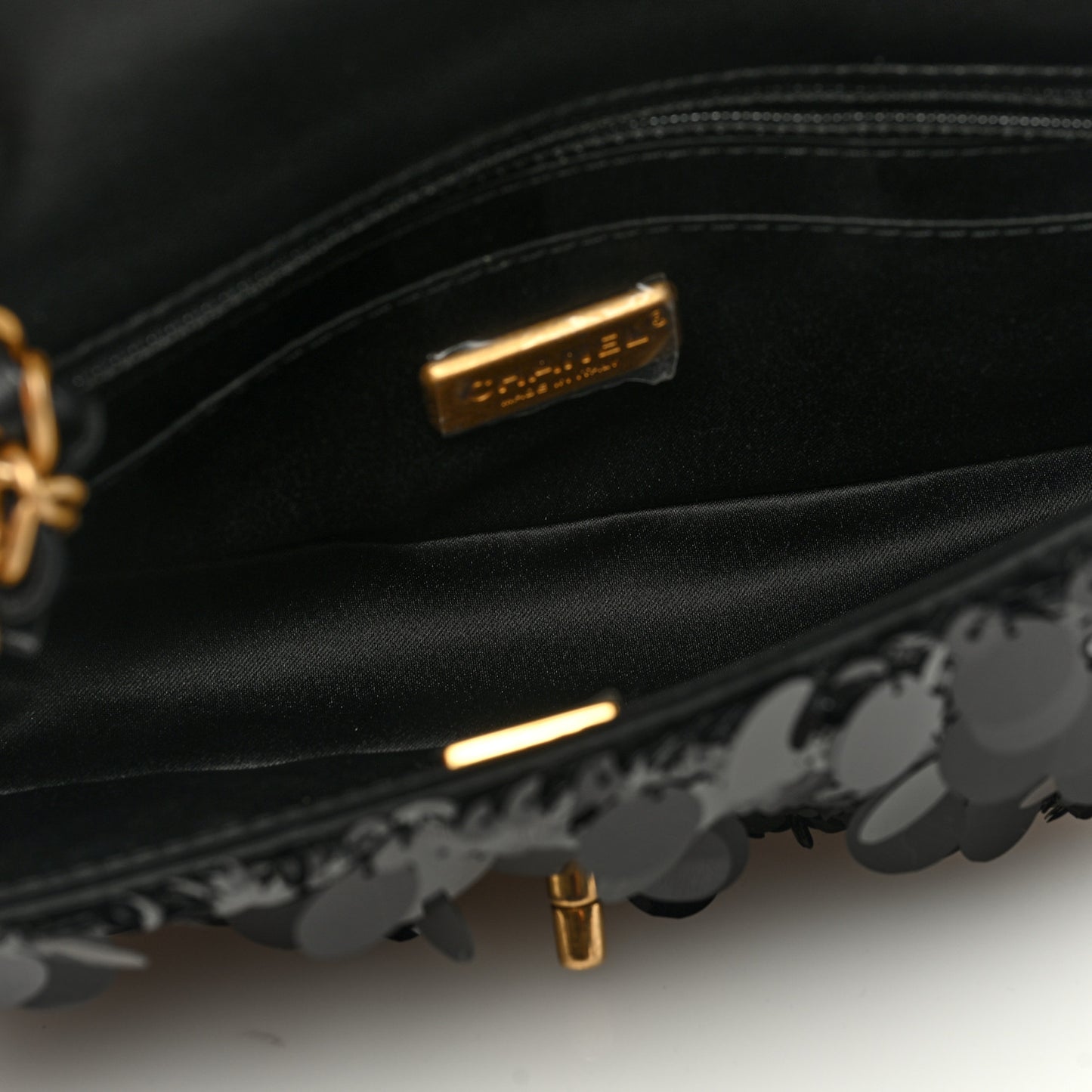 Sequin Mini Rectangular Flap Black