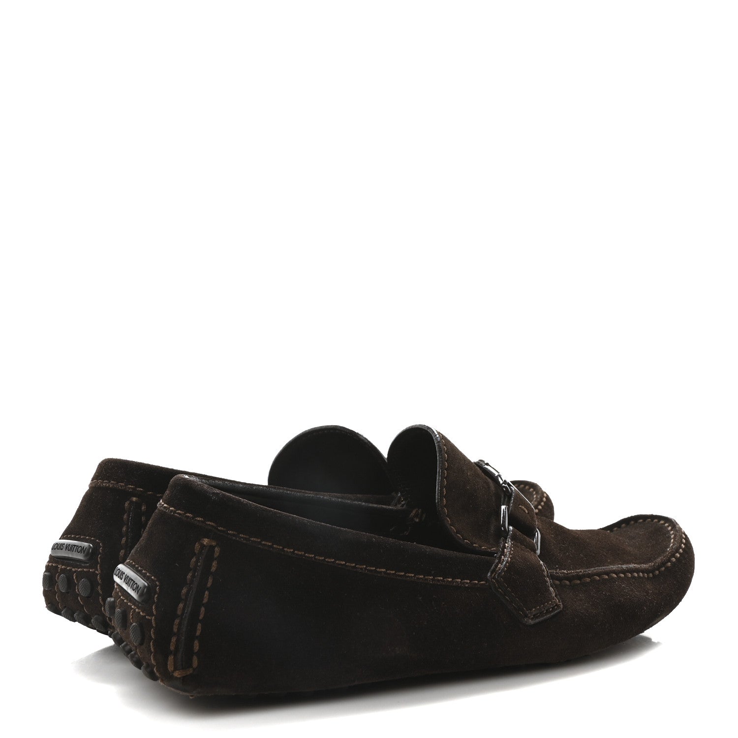 Louis Vuitton Mens Suede Monte Carlo Loafers 11 Brown 5 of 8