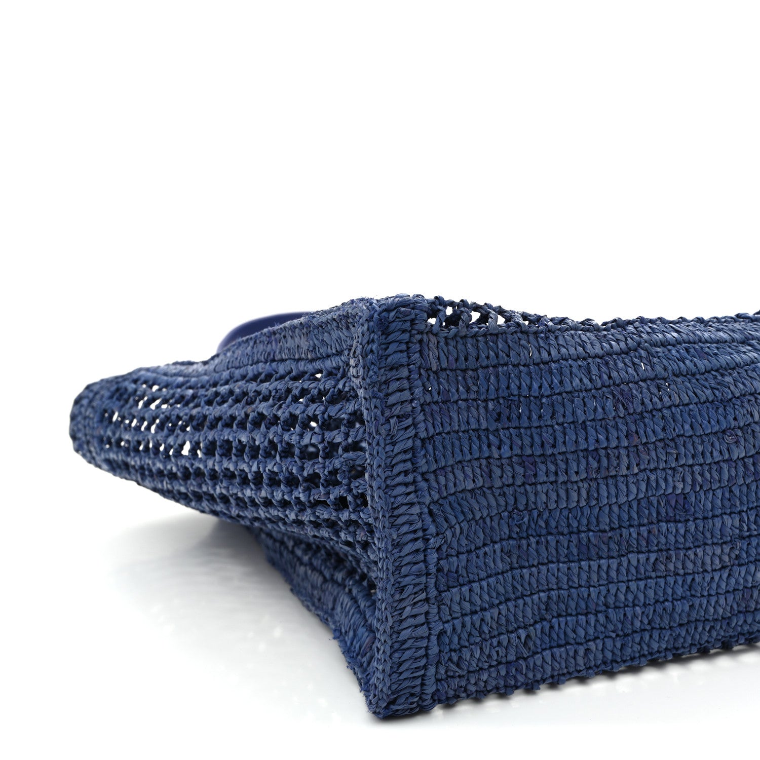 Chloe Raffia Summer Banana East West Tote Ashes Blue 8 of 9