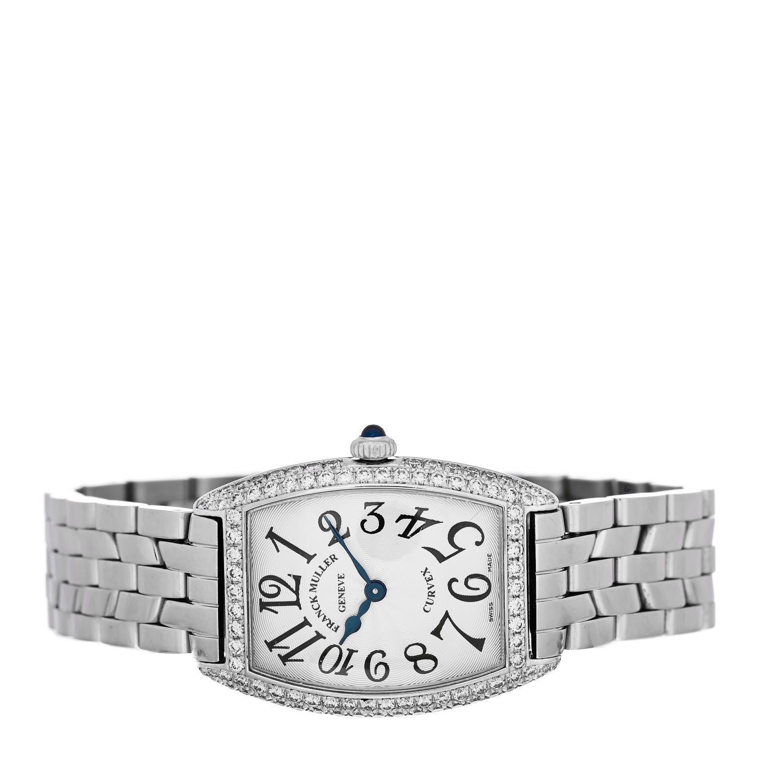 Franck Muller Stainless Steel Diamond Bezel 25mm Cintree Curvex Quartz Watch 1752QZD 2 of 5