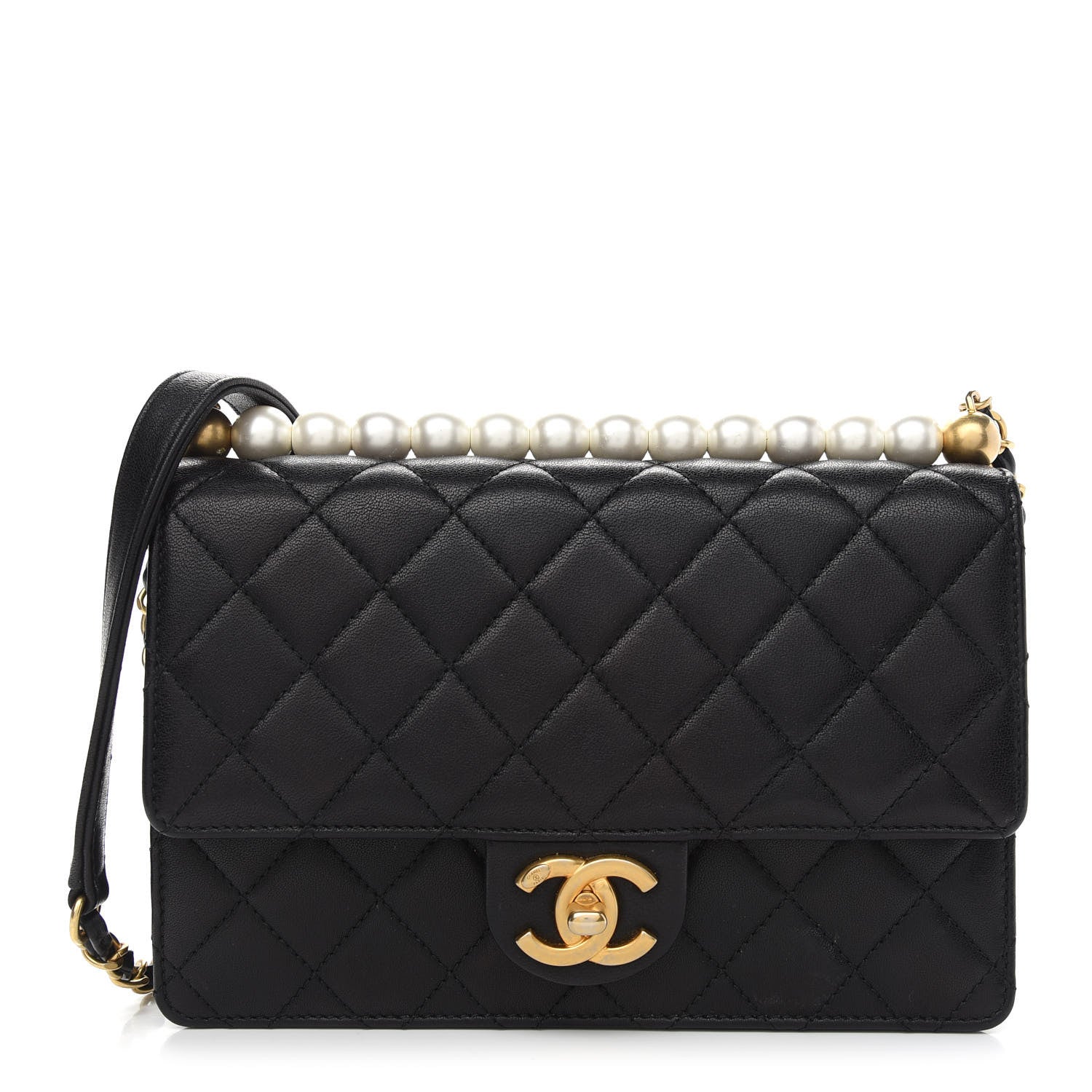 Chanel Lambskin Quilted Small Chic Pearls Flap Black 1 of 11
