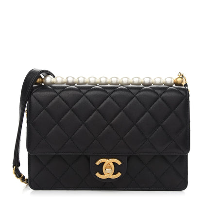 Chanel Lambskin Quilted Small Chic Pearls Flap Black 1 of 11