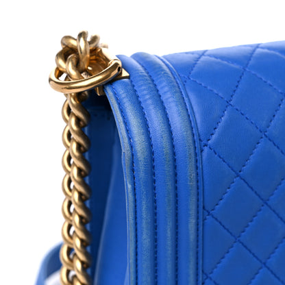 Chanel Lambskin Quilted New Medium Boy Flap Blue 16 of 18