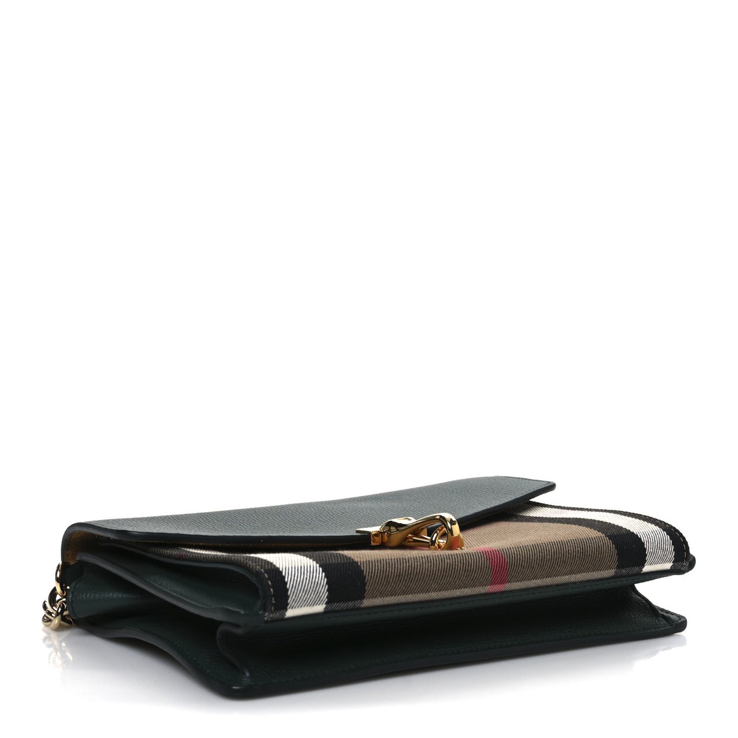 Derby Calfskin House Check Small Macken Crossbody Bag Dark Bottle Green