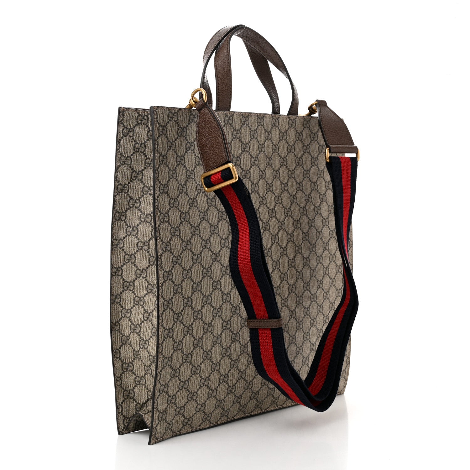 Gucci Soft GG Supreme Monogram Web Bosco Patch Vertical Tote Beige New Shamarock 3 of 11