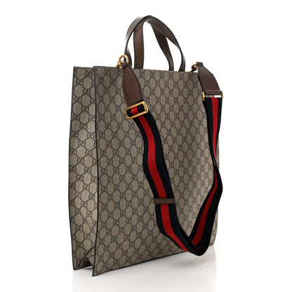 Gucci Soft GG Supreme Monogram Web Bosco Patch Vertical Tote Beige New Shamarock 3 of 11