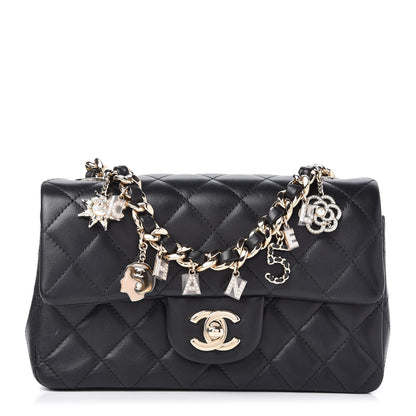 Chanel Lambskin Quilted Mini Coco Charms Rectangular Flap Black 1 of 10