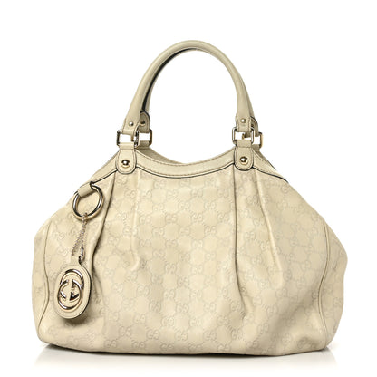 Gucci Guccissima Medium Sukey Tote Mystic White 1 of 10