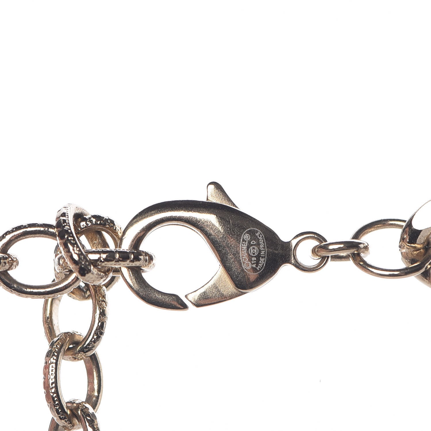 Chanel x Pharrell Williams Crystal Logo Necklace Gold 6 of 7
