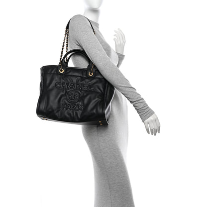 Chanel Calfskin Small Deauville Tote Black 2 of 11