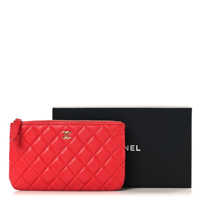 Chanel Shiny Caviar Quilted Cosmetic Case Red 8 of 8
