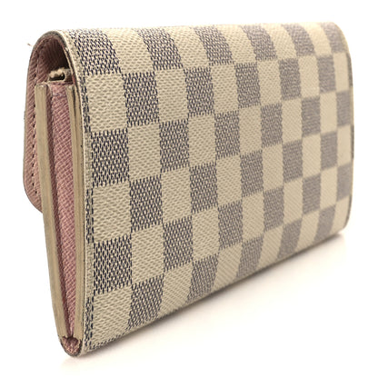 Louis Vuitton Damier Azur Emilie Wallet Rose Ballerine 3 of 9