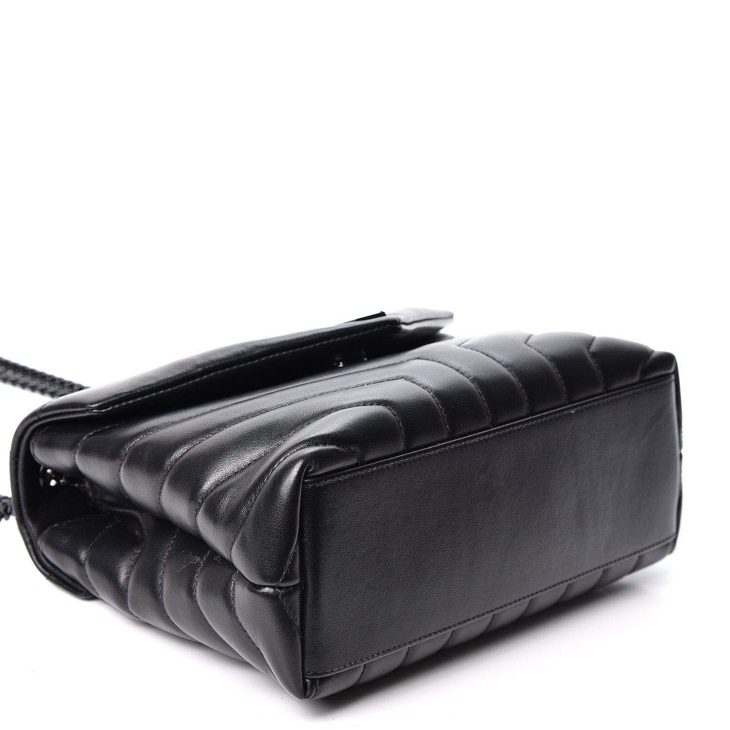 Saint Laurent Calfskin Y Quilted Monogram Small Loulou Chain Satchel Black 3 of 10