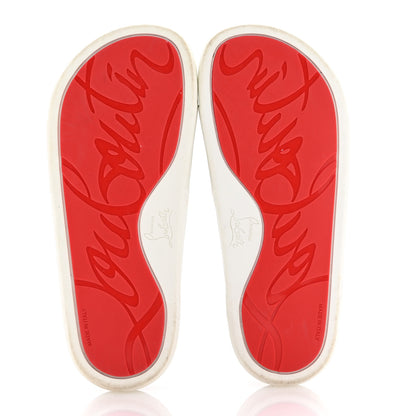 Christian Louboutin Veau Velours Strass Dear Pool Flat Platform Slide Sandal 38 Black 6 of 12