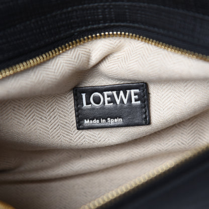 Loewe Calfskin Linen Embossed Small Messenger Bag Black 5 of 10