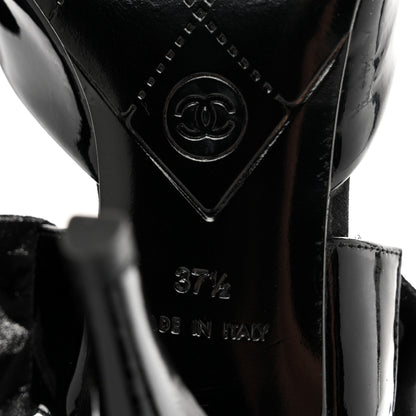 Chanel Patent Calfskin Ankle Wrap Pumps 37.5 Black 7 of 7