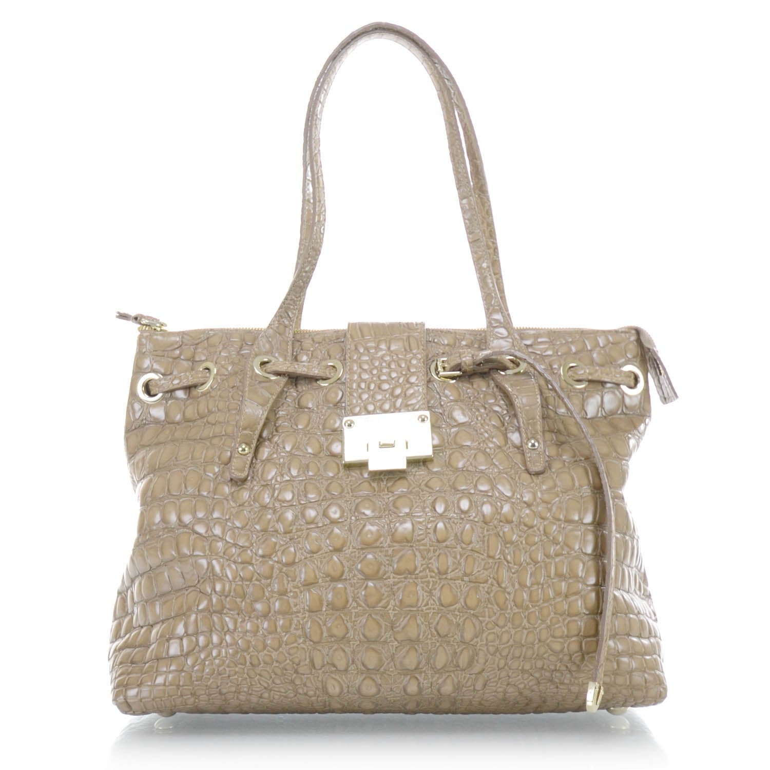 Jimmy Choo Moc Crocodile Embossed Leather Medium Rhea 1 of 10