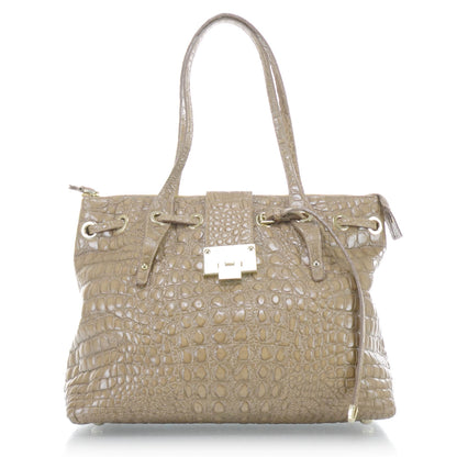 Jimmy Choo Moc Crocodile Embossed Leather Medium Rhea 1 of 10