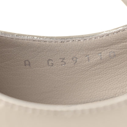 Chanel Shiny Goatskin Cap Toe Mary Jane Pumps 35.5 Grey Dark Grey 8 of 9