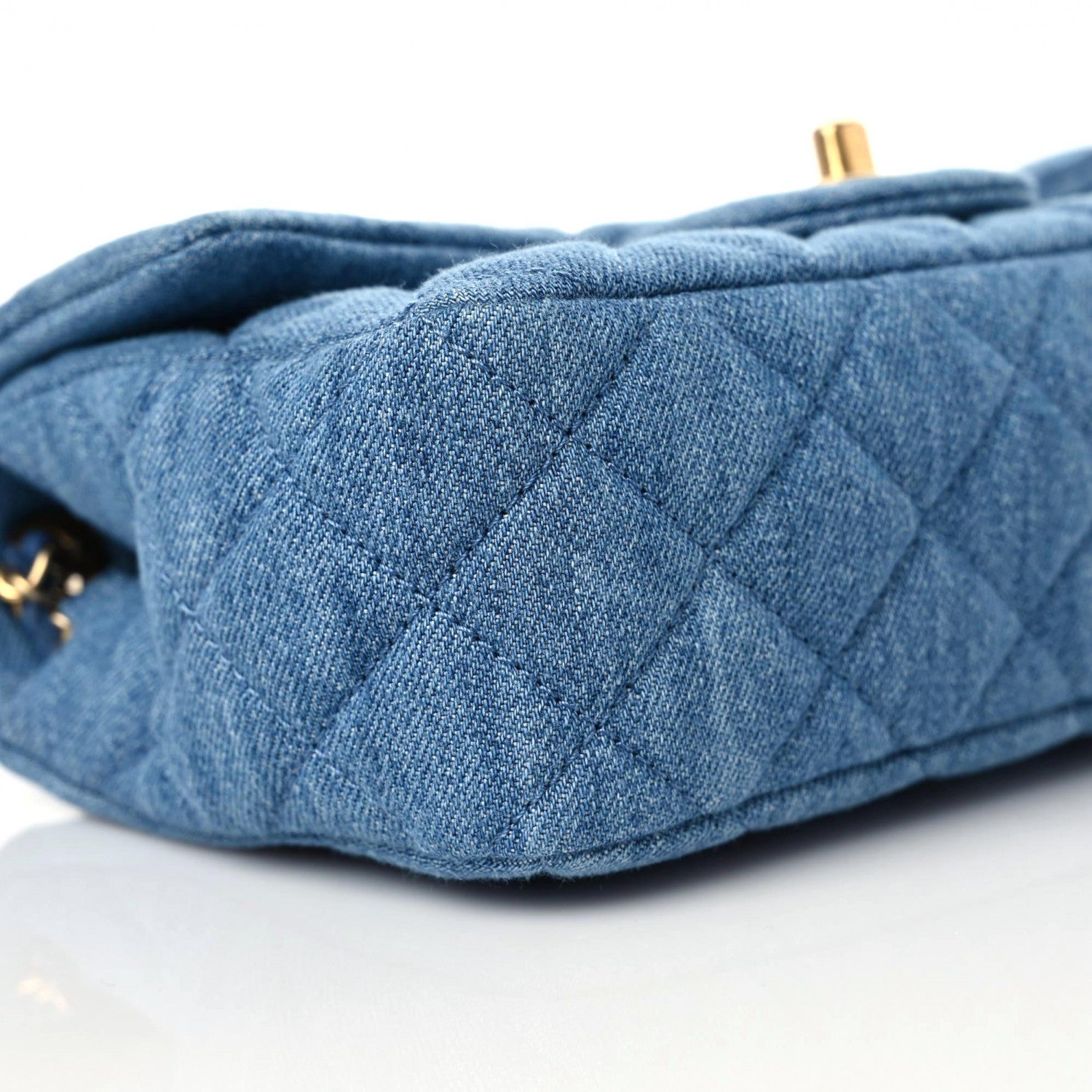 Chanel Denim Quilted Mini Pearl Crush Rectangular Flap Blue 8 of 10