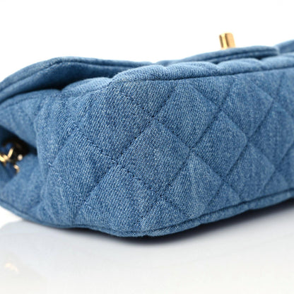Chanel Denim Quilted Mini Pearl Crush Rectangular Flap Blue 8 of 10