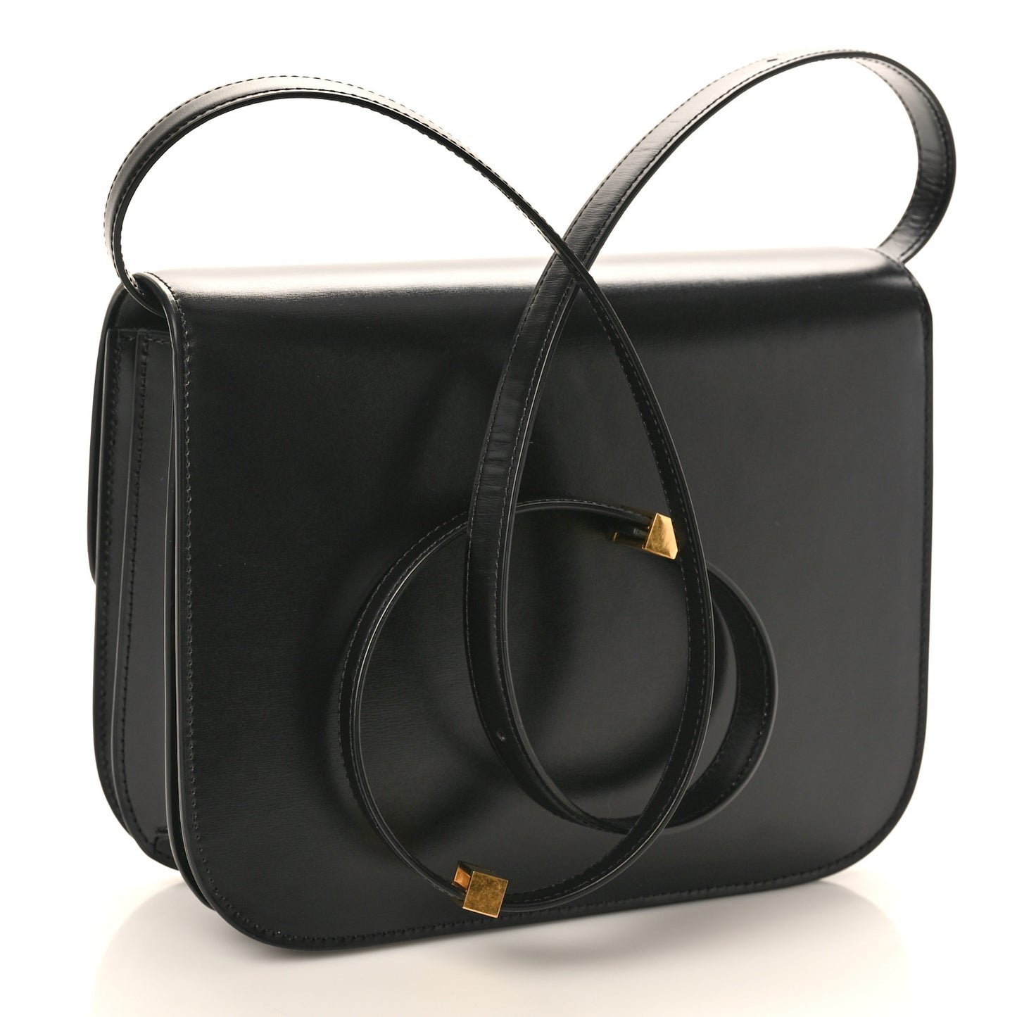 Box Calfskin Medium Classic Box Flap Bag Black