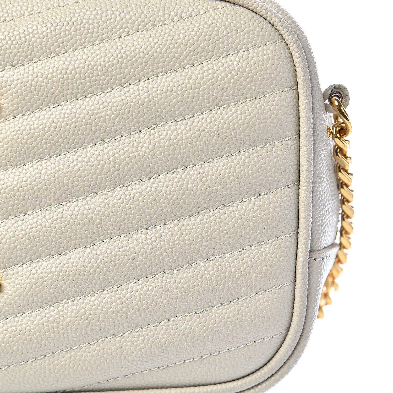 Saint Laurent Grain De Poudre Matelasse Monogram Mini Lou Camera Bag Crema Soft 9 of 11