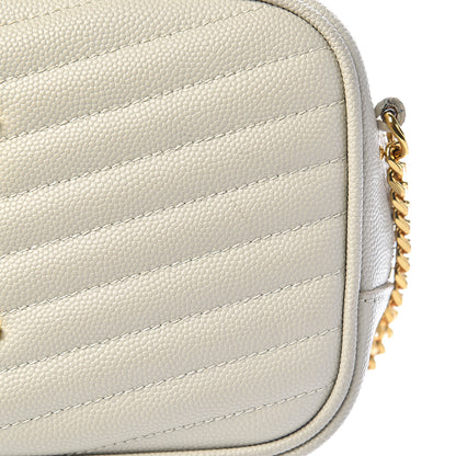 Saint Laurent Grain De Poudre Matelasse Monogram Mini Lou Camera Bag Crema Soft 9 of 11