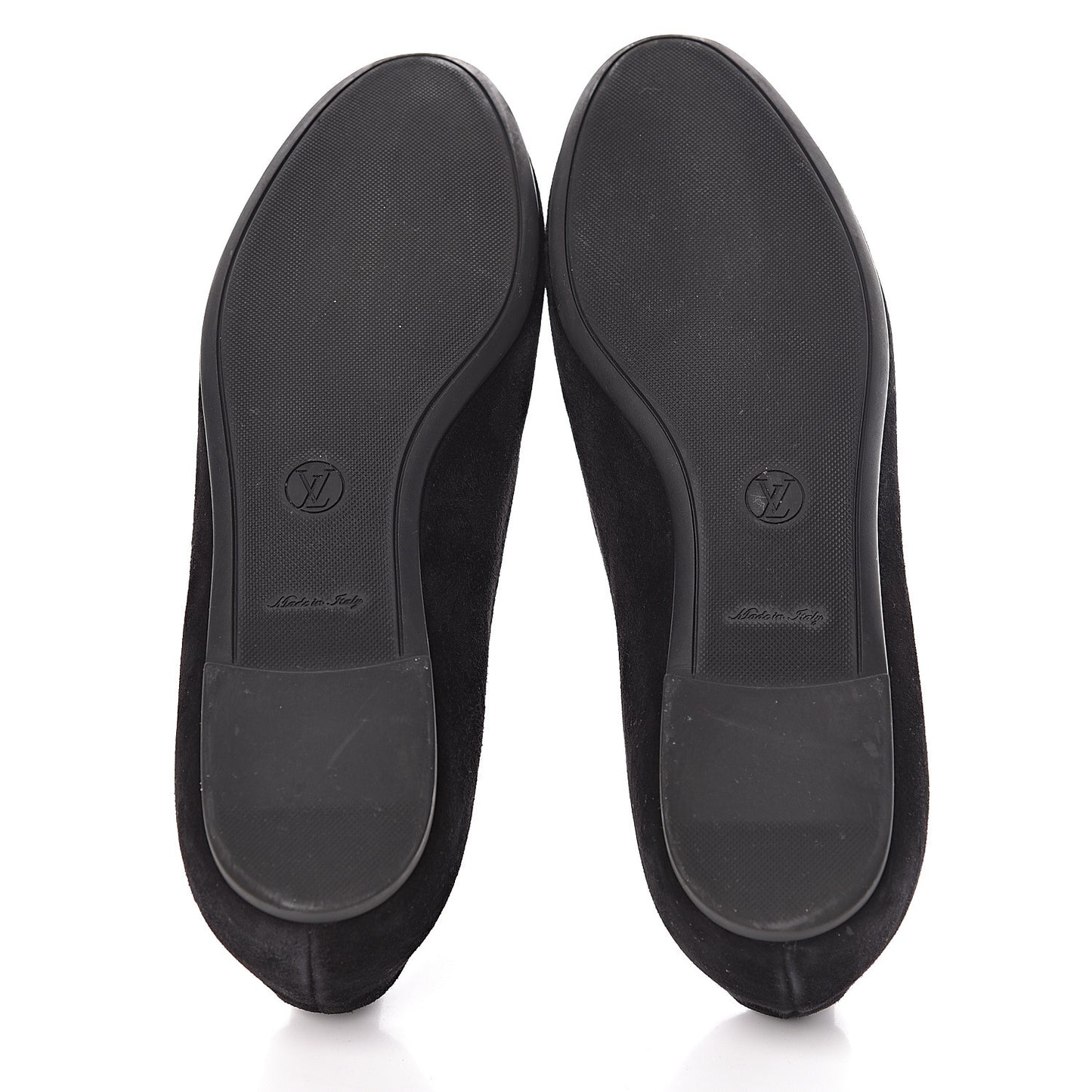 Suede Monogram Uniformes Ballet Flats 36.5 Black