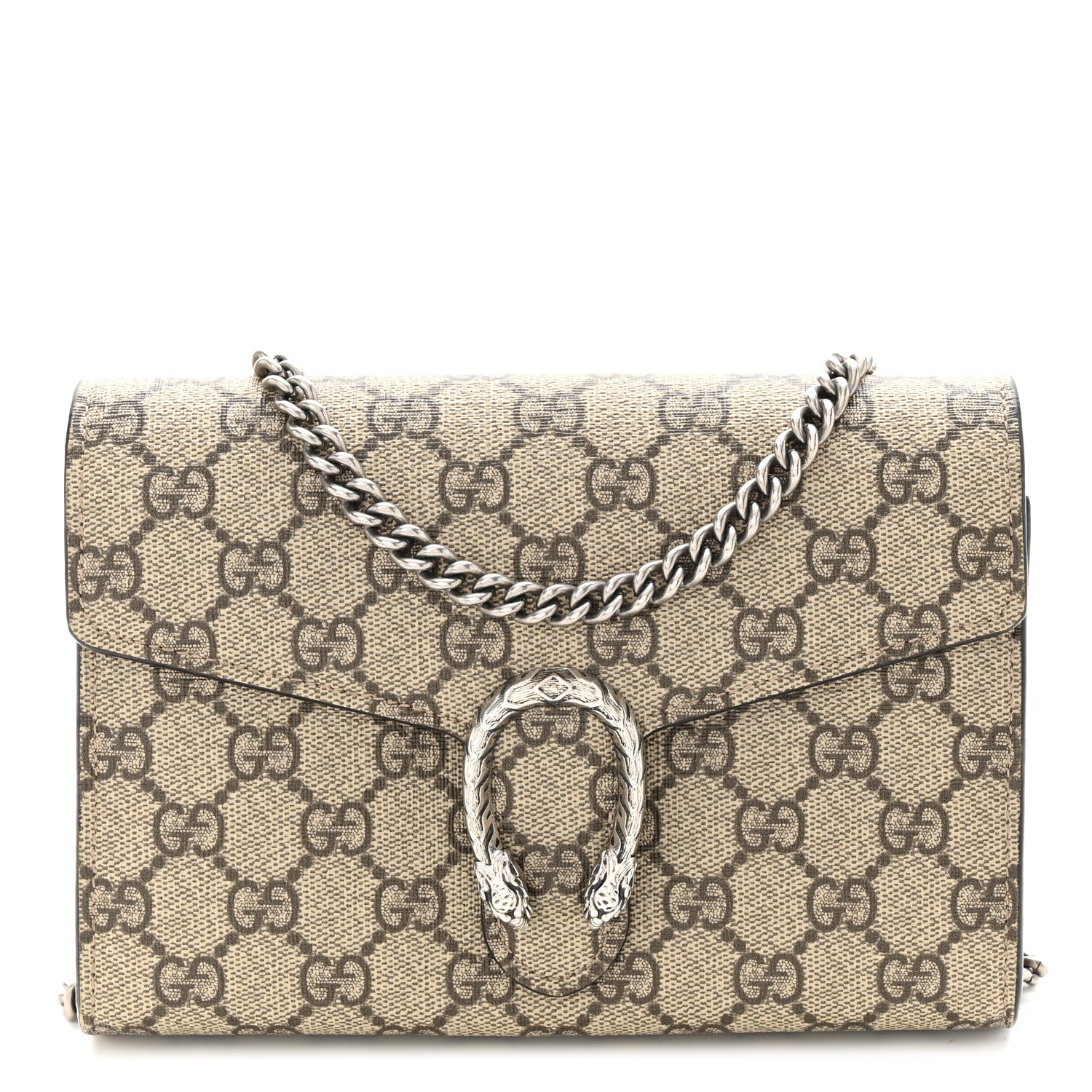 Gucci GG Supreme Monogram Mini Dionysus Chain Wallet Beige Taupe 1 of 11