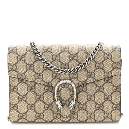 Gucci GG Supreme Monogram Mini Dionysus Chain Wallet Beige Taupe 1 of 11