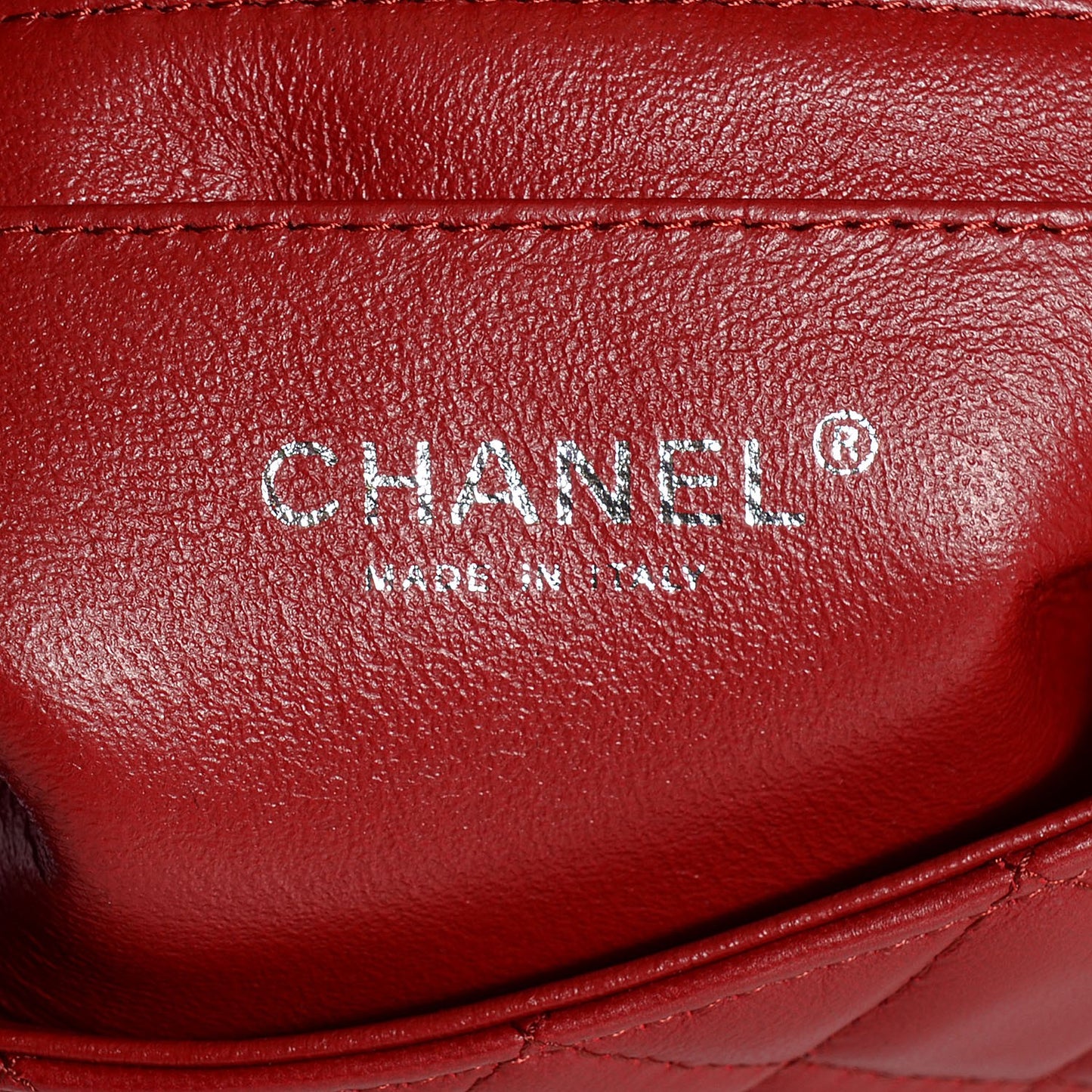 Lambskin Quilted Mini Rectangular Flap Red