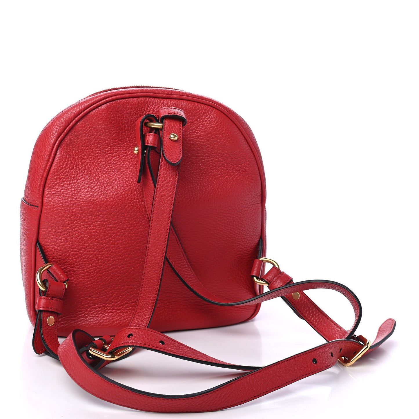 Vitello Daino Zip Backpack Rosso