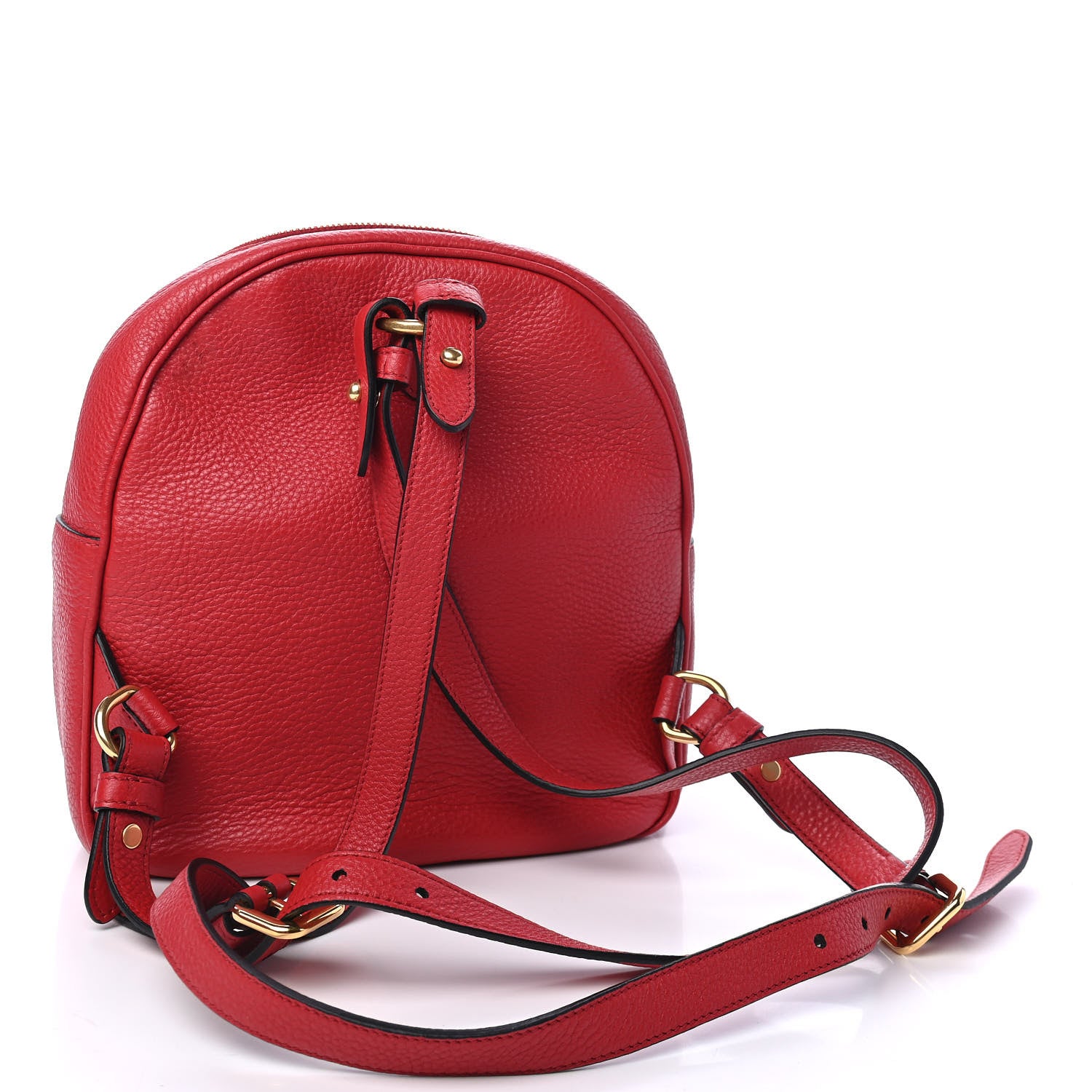 Prada Vitello Daino Zip Backpack Rosso 2 of 5